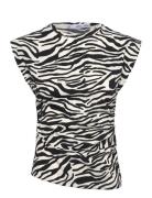 Mango Draped Sleeveless T-Shirt Multi/patterned