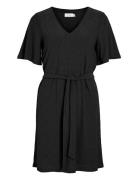 Vila Vikally V-Neck S/S Short Dress Svart