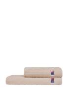 Lexington Home Velour Jacquard Logo Towel Moonbeam Beige
