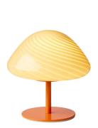 Halo Design Mini Mush Table Lamp, Glass Head, Metal Base Orange