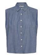 Levi's® Gracen Comm Sl Blouse Med Indigo - Flat Finish Blå