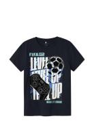 Name It Nkmadian Fifae Ss Top Box Vde Marinblå