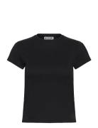 Weekday Slim Short-Sleeved Cotton T-Shirt Svart