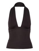 Weekday Deep Halterneck Top Brun