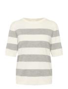 Kaffe Kamala Striped Knit Vit