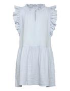 Mango Frills Embroidered Dress Blå