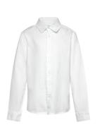 Mango Cotton And Linen Shirt Vit