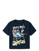 Name It Nkmabbu Stitch Nreg Ss Top Wdi Marinblå