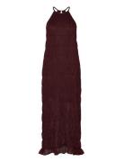Dante6 Dante6-Nelkis Smocked Halter Dress Burgundy