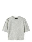 LMTD Nlflodet Ss Short Puff Knit Grå