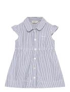 GANT Striped Seersucker Dress Blå
