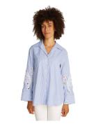 Tommy Hilfiger Broderie Anglaise Cotton Shirt Blå