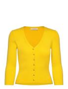Andiata Stacie Rib Knit Cardigan Gul