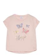Lindex Top Ss Sequins And Flowers Rosa