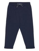 Lindex Trousers Slub Marinblå