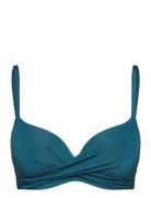 Lindex Bra Lilja Twist Swim Shiny Blå