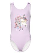 Lindex Swimsuit Unicorn Face Lila
