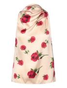 Mango Floral Satin Blouse Beige