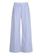 Monki Wide-Leg Cotton Twill Trousers Blå