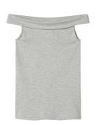 LMTD Nlfbenedicte Short Off Shoulder Top Grå