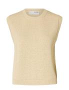 Selected Femme Slfalma Sl Knit Vest Kräm