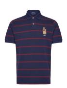 Polo Ralph Lauren Custom Slim Fit Bear Mesh Polo Shirt Marinblå