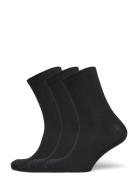 Mp Denmark Fine Cotton Rib Socks 3-Pack Svart