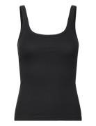 Weekday Close Fitted Ribbed Singlet Svart