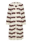 Malina Isobel Wide Sleeve Knitted Midi Dress Brun