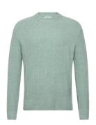 Mango Structured Knitted Sweater Blå