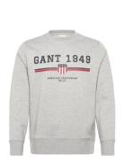 GANT Graphic C-Neck Sweat Grå