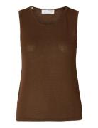 Selected Femme Slfmoon Sus Sl Knit Top B Brun
