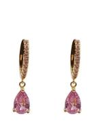Pipol's Bazaar Sandrine Drop Ear Gold Pink Guld