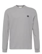 Calvin Klein Jeans Ls Waffle Badge Crewnk Tee Grå