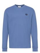 Calvin Klein Jeans Ls Waffle Badge Crewnk Tee Blå