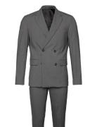 Lindbergh Plain Db Mens Suit - Normal Length Grå