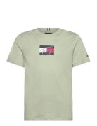 Tommy Hilfiger Tommy Script Flag Print Tee Ss Gul