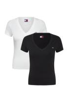 Tommy Jeans Tjw 2Pack V-Neck Tee Svart