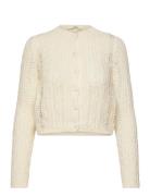 Mango Openwork Knit Cardigan Kräm