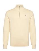 GANT Textured Cotton Half Zip Kräm