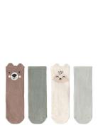 Lindex Sock 4 Pack Forest Animal Multi/patterned