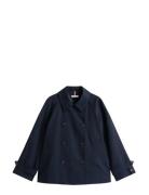 Tommy Hilfiger Cotton Reg Short Trench Coat Marinblå