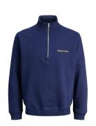 Jack & J S Jornorrebro Emb Sweat High Neck Jnr Marinblå