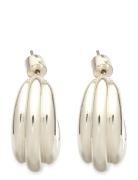 Mango Embossed Hoop Earrings Silver