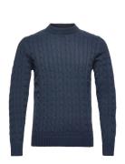 Selected Slhryan Structure Crew Neck Blå