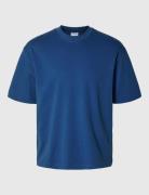 Selected Slhlooseoscar Ss O-Neck Tee Noos Blå