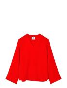 Mads Nørgaard Light Crepe Milly Top Röd