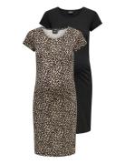 Only Maternity Olmlovely Life S/S Dress 2-Pck Noos Svart