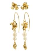 Pilgrim Luis Earrings 2-In-1 Set, Gold-Plated Guld