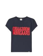 Mads Nørgaard Single Cotton Tuvina Tee Marinblå